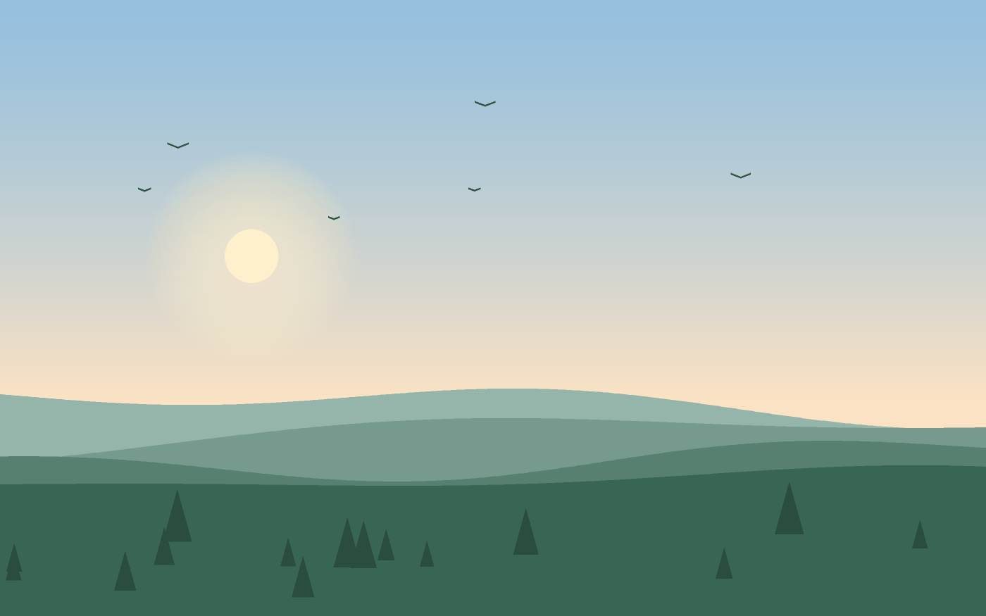 Ilustração de uma paisagem