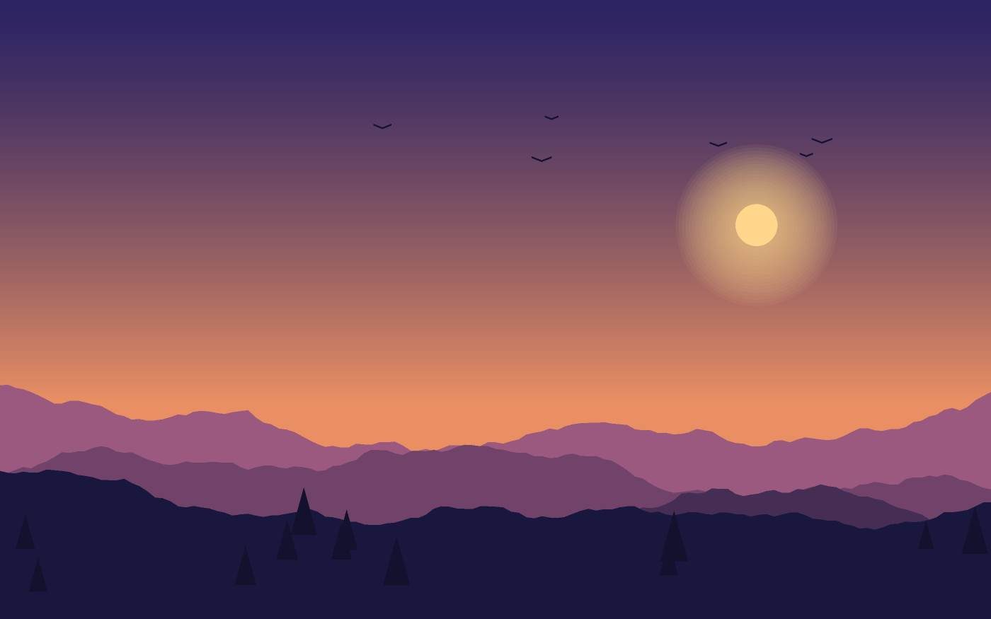 Ilustração de uma paisagem